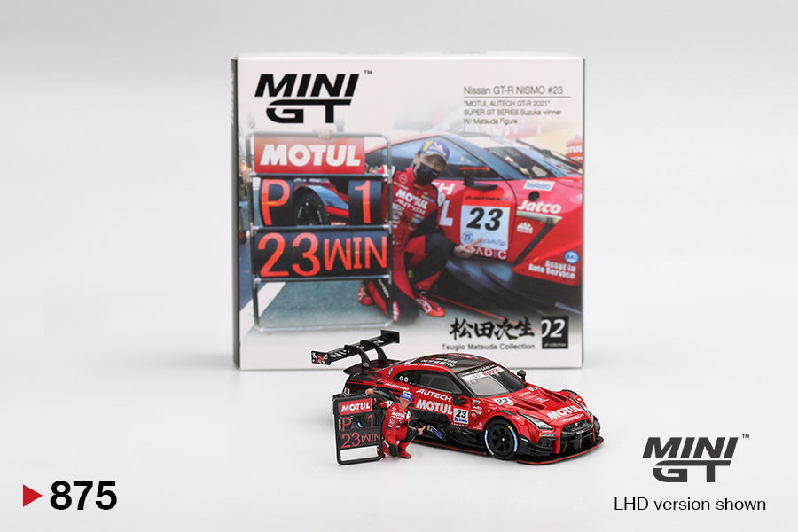 Nissan GT-R NISMO #23 "MOTUL AUTECH GT-R 2021" SUPER GT SERIES Suzuka winner W/ Matsuda Figure Tsugio Matsuda Collection No.2. ( Box Packing )